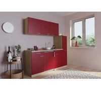 Cocina Miniküche Cocina Simple Línea De Cocina Roble Rojo Luis 180 CM Respekta