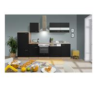 Cocina modular completa Merle (Ancho: 280 cm, Negro, Sin electrodomésticos)