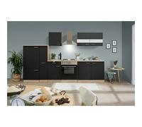 Cocina modular completa Merle (Ancho: 300 cm, Negro, Sin electrodomésticos)