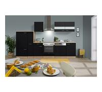 Cocina modular completa Merle (Ancho: 310 cm, Negro, Sin electrodomésticos)