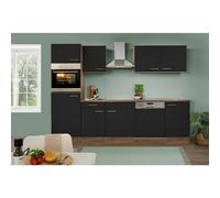 Cocina modular completa Oliver (Ancho: 280 cm, Negro, Sin electrodomésticos)