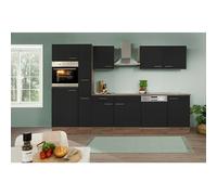 Cocina modular completa Oliver (Ancho: 310 cm, Negro, Sin electrodomésticos)