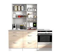 Cocina modular eko 4 muebles color roble jackson y blanco 180cm