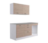 Cocina modular eko completa con diseño reversible color roble jackson 180 cm 180 cm