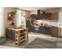 Cocina Módulo De Cocina Isla Cocina Integrada Roble Gris Hilde 280 CM Respekta