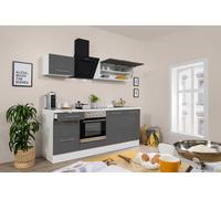 Cocina Pequeña Bloque de Cocina Blanco Gris Amanda 210CM respekta Premium