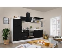 Cocina Pequeña Bloque de Cocina Blanco Negro Amanda 270CM respekta Premium