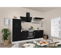 Cocina Pequeña Bloque de Cocina Blanco Negro Amanda 280CM respekta de Premium