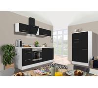 Cocina Pequeña Bloque de Cocina Blanco Negro Amanda 300CM respekta de Premium