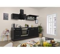 Cocina Pequeña Bloque de Cocina Roble Negro Amanda 220CM respekta Premium