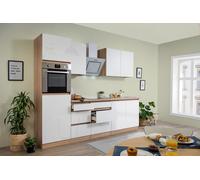 Cocina Pequeña Bloque de Cocina sin Tiradores Roble Blanco Lorena 270CM