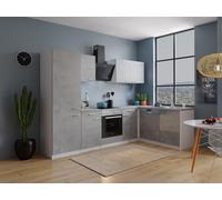 Cocina Pequeña Bloque de Cocina Winkelküche Blanco Beton Malia 280x172 CM