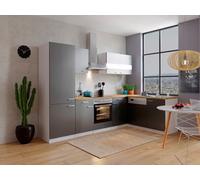 Cocina Pequeña Bloque de Cocina Winkelküche Blanco Gris Malia 280x172 CM