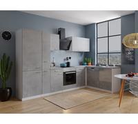 Cocina Pequeña Bloque de Cocina Winkelküche Blanco Hormigón Malia 310x172 CM