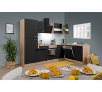 Cocina Pequeña Bloque de Cocina Winkelküche Roble Negro Merle 280x172 CM Respeto