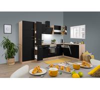 Cocina Pequeña Bloque de Cocina Winkelküche Roble Negro Merle 310x172 CM Respeto