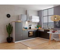 Cocina Pequeña Bloque de Winkelküche Blanco Gris Malia 280x172 CM respekta