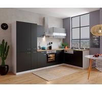 Cocina Pequeña Bloque de Winkelküche Blanco Negro Malia 310x172 CM respekta