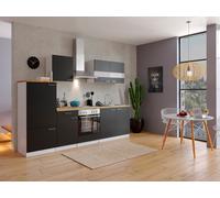Cocina Pequeña Bloque Vacío Cocina Amueblada y Equipada Blanco Negro Malia 270CM