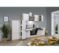 Cocina Pequeña Bloque Vacío Cocina Amueblada y Equipada Roble Blanco Merle 310CM