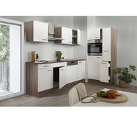 Cocina Pequeña Bloque Vacío Amueblada y Equipada Roble York Blanco Oliver 310CM