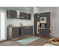 Cocina Pequeña Bloque Vacío Amueblada y Equipada Roble York Gris Oliver 370CM