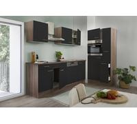 Cocina Pequeña Bloque Vacío Roble York Negro Oliver 310CM