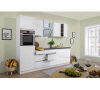 Cocina Pequeña Bloque Vacío sin Tiradores Alto Brillo Blanco Lorena 270CM