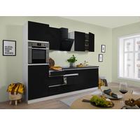 Cocina Pequeña Bloque Vacío sin Tiradores Blanco Negro Lorena 270CM