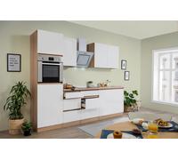 Cocina Pequeña Bloque Vacío sin Tiradores Roble Blanco Lorena 270CM respekta