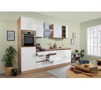 Cocina Pequeña Bloque Vacío sin Tiradores Roble Blanco Y Lorena 280CM