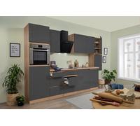 Cocina Pequeña Bloque Vacío sin Tiradores Roble Gris Lorena 330CM respekta