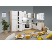 Cocina Pequeña Bloque Vacío Winkelküche Roble Blanco Merle 310x172 CM