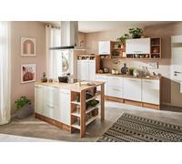 Cocina Pequeña Isla de Amueblada y Equipada Roble Blanco Hilde 310CM respekta