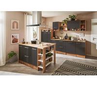 Cocina Pequeña Isla de Amueblada y Equipada Roble Gris Hilde 310CM respekta