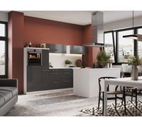 Cocina Pequeña Isla de Cocina Blanco Gris Amanda 310CM respekta Premium