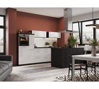 Cocina Pequeña Isla de Cocina Roble Blanco Amanda 310CM respekta Premium