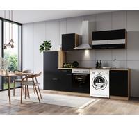 Cocina Pequeña para Base Lavadora Roble Negro Merle 280CM respekta