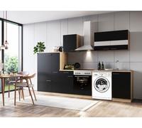 Cocina Pequeña para Base Lavadora Roble Negro Merle 310CM respekta