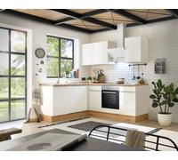 Cocina Pequeña Winkelküche Marleen Premium 220CM Blanco Artisan Roble