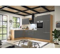 Cocina Pequeña Winkelküche Marleen Premium 340CM Gris Artisan Roble respekta