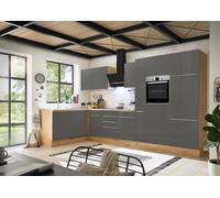 Cocina Pequeña Winkelküche Marleen Premium 370CM Gris Artisan Roble respekta