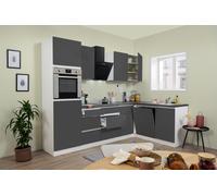 Cocina Pequeña Winkelküche sin Tiradores Blanco Gris Lorena 280 X 172CM