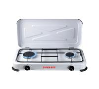 Super Ego Tools Cocina portátil a gas SEH024800 2 fuegos Blanco 60x10x30 cm