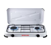 Super Ego Tools Cocina portátil a gas SEH024800 2 fuegos Blanco 60x10x30 cm