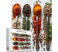 Cocina Puzzle 5000 Piezas Adultos, Puzzle Condimento Patrón Diseño, Jigsaw Adultos, 5D DIY Artesanía Familia Actividades con Embalaje de Caja de Regalo, Home Room Wall Decor, Regalo 156x105cm,Model804