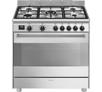 Cocina SMEG BG91X2 acero inoxidable 5 fuegos gas horno eléctrico 115 l