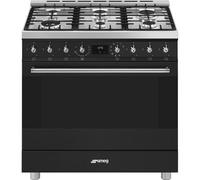 Cocina Smeg Symphony C9GMMB2 Negro 6 Zonas Gas Horno Eléctrico