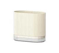 Cocina Soporte for utensilios de cocina con 2 compartimentos y base drenaje, ideal for encimeras, color blanco Organizer