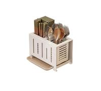 Cocina Soporte for utensilios de cocina Organizador cubiertos acero inoxidable Estante for que ahorra espacio Organizer(Blanco)